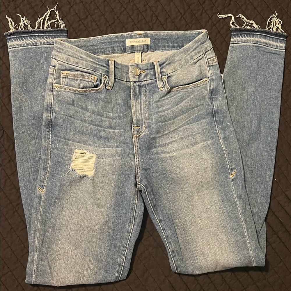 Good American High Rise Skinny Jeans Size 2